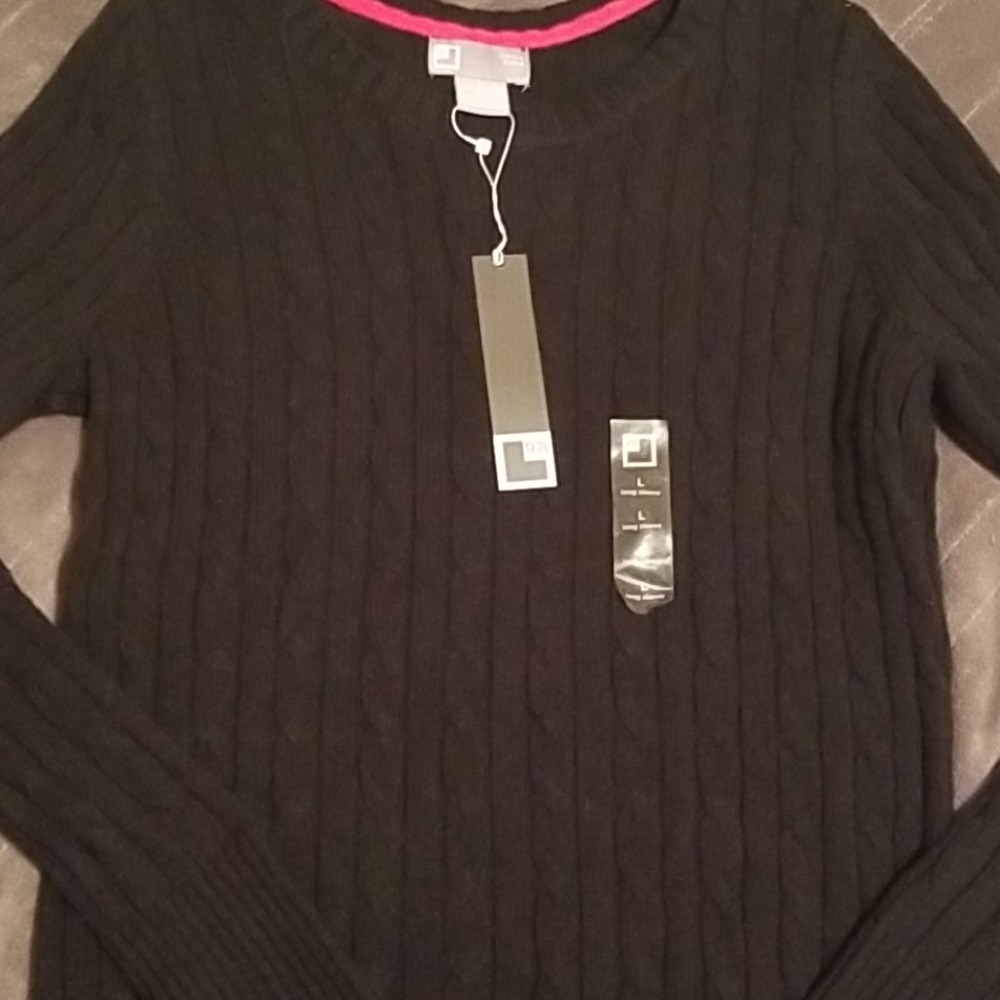 JCP merino blend black sweater Large